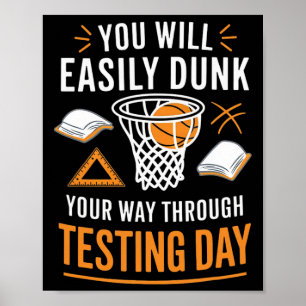 Grappige Testdag Leraar Sketll Dunk Testdag Thee Poster