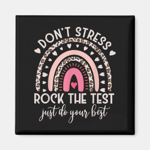 Grappige testdag Retro Boho Rainbow Day Motivatie Magneet