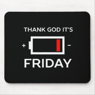 Grappige Tgif Vrijdag Lage Batterij Muismat