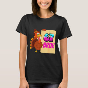 Grappige Thanksgiving 67 Baseball Drip Gobble Kalk T-shirt