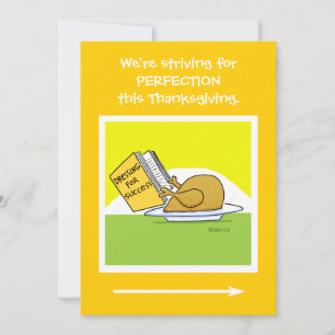 Grappige Thanksgiving Banket Cartoon Uitnodiging K