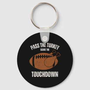 Grappige Thanksgiving Boys Mannen Turkije Touchdow Sleutelhanger