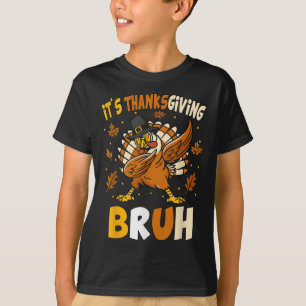 Grappige Thanksgiving Bruh Turkey Meme Voor Kinder T-shirt