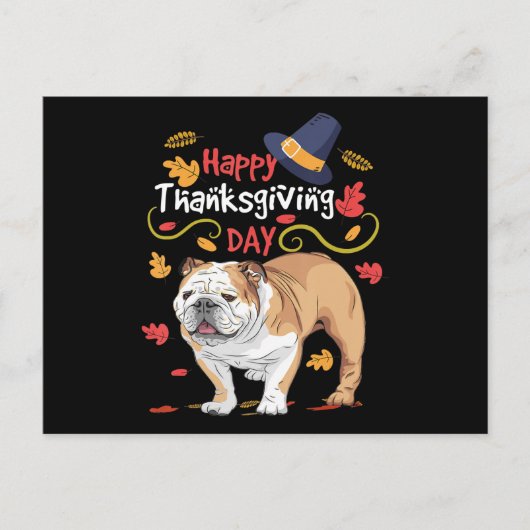 Grappige Thanksgiving-cadeaus voor Engelse Bulldog Feestdagenkaart (Voorkant)