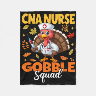 Grappige Thanksgiving Cna Verpleegster Gobble Squa Fleece Deken