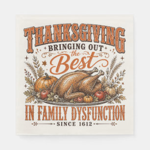 Grappige Thanksgiving Familie Dysfunctie Quote Hum Servet