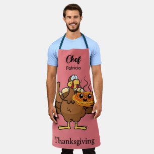 Grappige Thanksgiving Gepersonaliseerde Naam cadea Schort