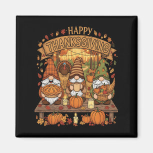 Grappige Thanksgiving gnoom squad met feestelijke Magneet