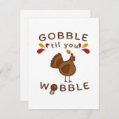 GRAPPIGE THANKSGIVING - GOBBLE TOTDAT JE WOBBELT V INFORMATIEKAARTJE (Voorkant / Achterkant)