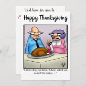 Grappige Thanksgiving Humor uitnodigingen (Voorkant / Achterkant)