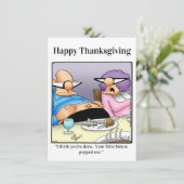 Grappige Thanksgiving Humor uitnodigingen (Staand voorkant)