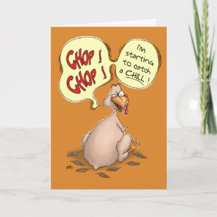 Grappige Thanksgiving Kaarten: Chop-Chop Feestdagen Kaart