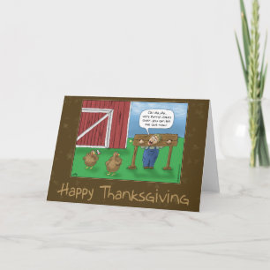 Grappige Thanksgiving Kaarten: Turkije treiteren Feestdagen Kaart