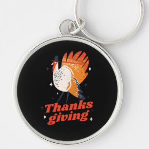 Grappige Thanksgiving kalkoen diner Sleutelhanger