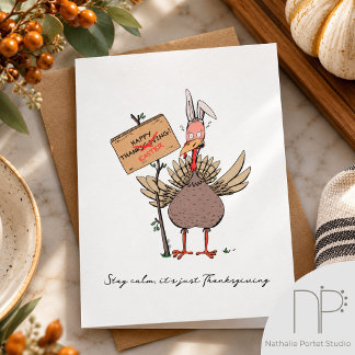 Grappige Thanksgiving kalkoen Feestdagen Kaart