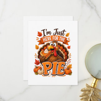 Grappige Thanksgiving kalkoen Ik ben hier voor de Bedankkaart