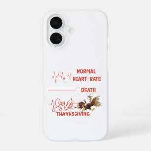 Grappige Thanksgiving kalkoen tekst. iPhone 16 Hoesje