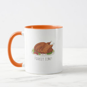 Grappige Thanksgiving-kalkoen Tijd Bekerm Mok