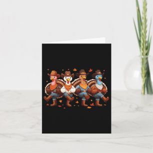 Grappige Thanksgiving Line Dance Matching Family G Kaart