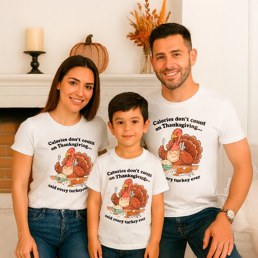 Grappige Thanksgiving Quote Calorieën tellen niet  T-shirt