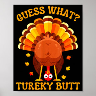 Grappige Thanksgiving Raad Wat Kalkoen Kont Voor J Poster