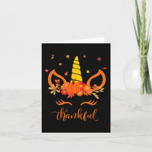 Grappige Thanksgiving Schattige Eenhoorn Turkije G Kaart