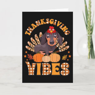 Grappige Thanksgiving-sfeer Dachshund-hond Kalkoen Kaart