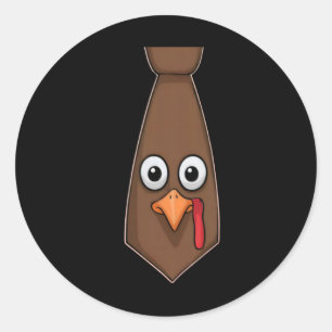 Grappige Thanksgiving stropdas met kalkoen voor ge Ronde Sticker