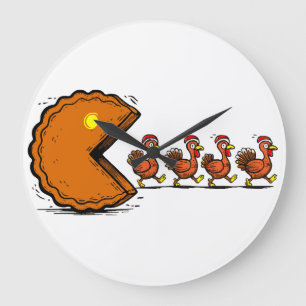 Grappige Thanksgiving Taart Eetende Kalkoen Retro  Grote Klok