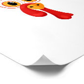 Grappige Thanksgiving Turkije Face Indian Feather Poster (Hoek)