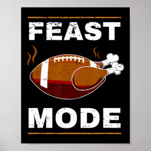 Grappige Thanksgiving Turkije Feast Mode Amerikaan Poster