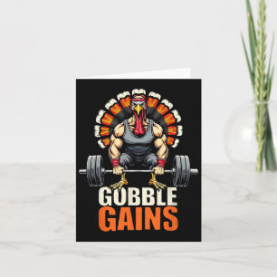 Grappige Thanksgiving Turkije Gobble Krijgt Gym Wo Kaart