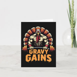 Grappige Thanksgiving Turkije Gravy wint Motivatie Kaart