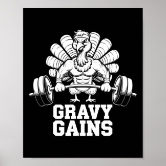 Grappige Thanksgiving Turkije Gravy wint Motivatie Poster