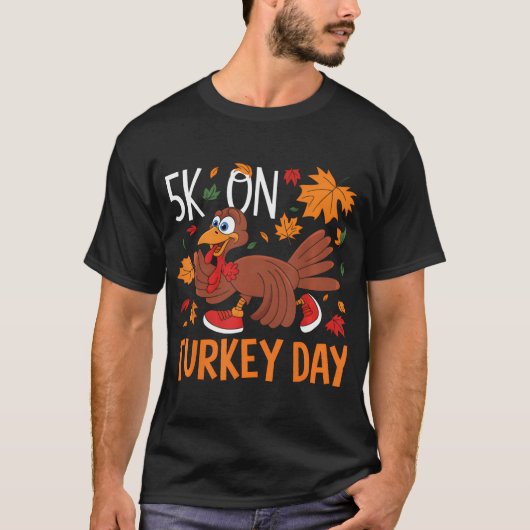 Grappige Thanksgiving Turkije Trot 5K Run Fun Turk T-shirt (Voorkant)
