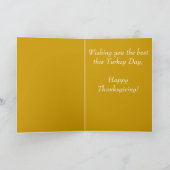 Grappige Thanksgiving Turkije Wenskaart Feestdagen Kaart (Binnen)
