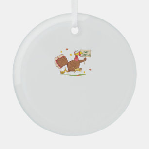 Grappige Thanksgiving Turkije zegt EAT TACOS Thank Glas Ornament