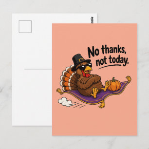 Grappige Thanksgivingkalkoen Nee Bedankt Niet Vand Briefkaart