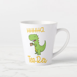 Grappige thee rex tyrannosaurus dinosaurus nippen latte mok