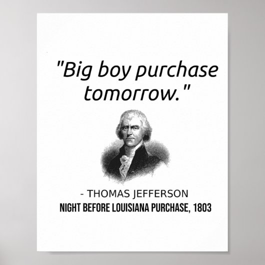 Grappige Thomas Jefferson USA geschiedenis leraar Poster (Voorkant)