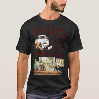 Grappige thuisonderwijs Moeder Jezus Koffie Thuiso T-shirt