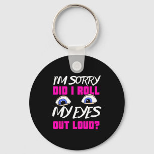 Grappige tiener cadeau rol ogen brutale humor sarc sleutelhanger
