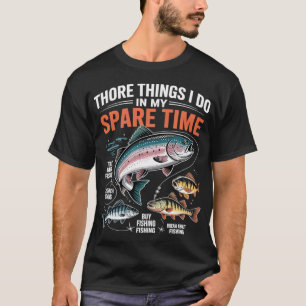 Grappige tienerjongens vissen Geboren om te gaan v T-shirt