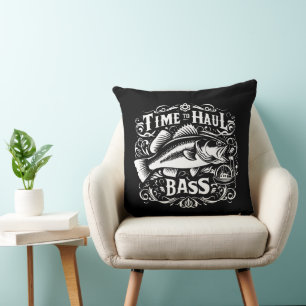 Grappige tijd om Bass Vissen Boat Haul Kussen