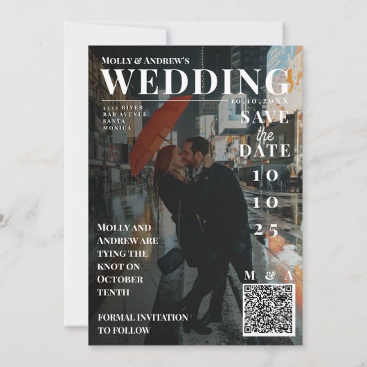 Grappige Tijdschriftcover Donkere Foto Huwelijk Da Kaart (Voorkant)