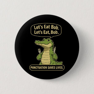Grappige Tijger Laten we interpunctie eten Redt Le Ronde Button 5,7 Cm