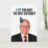 Grappige Tim Walz verjaardag - Ik hoop dat je het  Kaart (Voorkant)