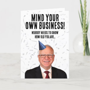 Grappige Tim Walz verjaardag - let op je eigen zak Kaart