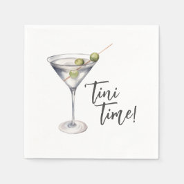 Grappige 'Tini tijd Martini cocktail Servet