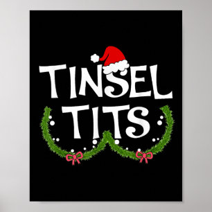 Grappige Tinsel Matchende Klinkende Kerst Koppels Poster